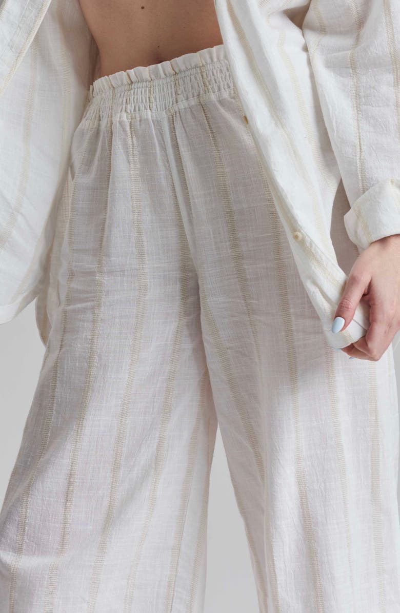 PEACHAUS Robinia Ethical-Cotton Wide-Leg Pajama Pants, Alternate, color, 