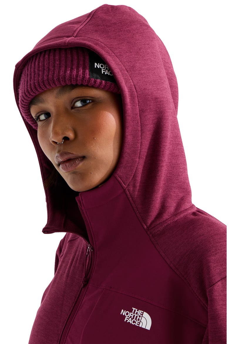 Performance Fleece Full Zip Hoodie Jacket, Alternate, color, BURGUNDY CRUSH LIGHT HEATHER