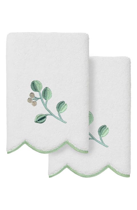 2-Piece Wild Branch Turkish Cotton Fingertip Towel Set