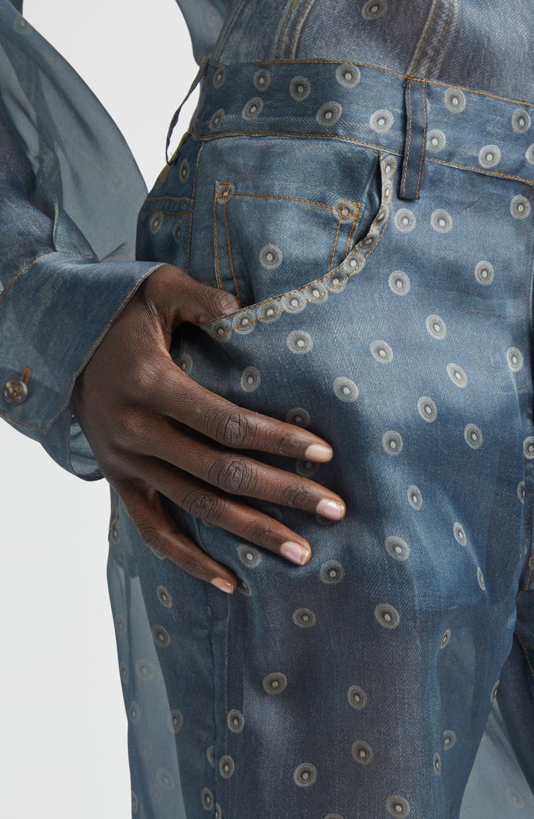 Haikure Bonnie Trompe l'Oeil Silk Organza Straight Leg Pants, Alternate, color, Silk