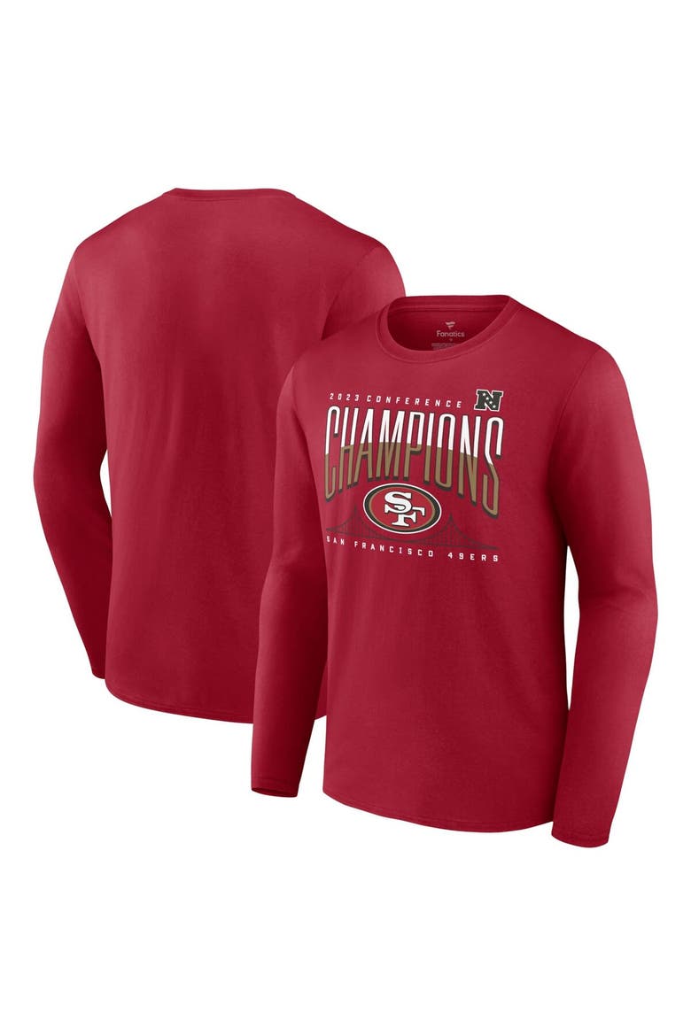 Men's Fanatics Branded Scarlet San Francisco 49ers 2023 NFC Champions Hometown Not Done Long Sleeve T-Shirt, Alternate, color, Scarlet
