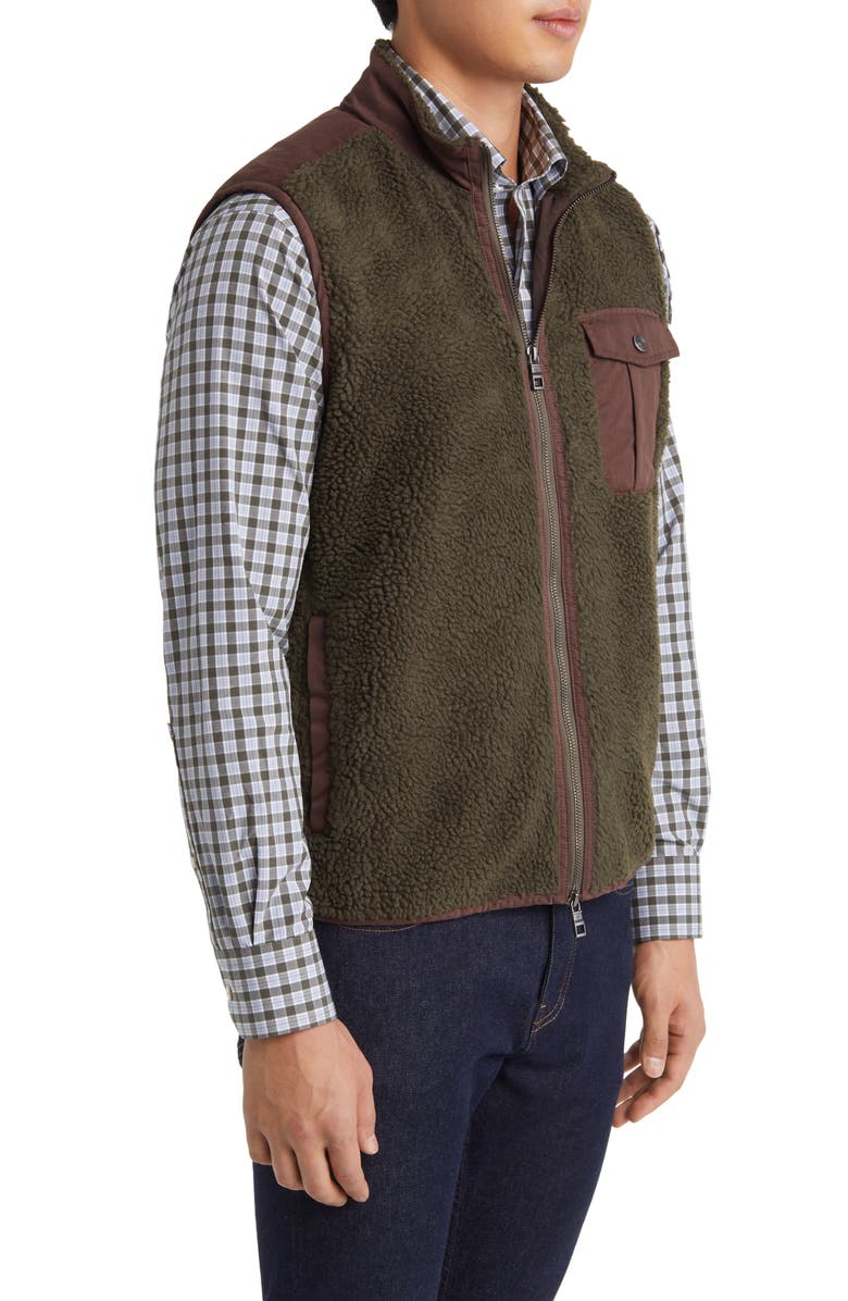 Peter Millar Autumn Mixed Media High Pile Fleece Vest, Alternate, color, 