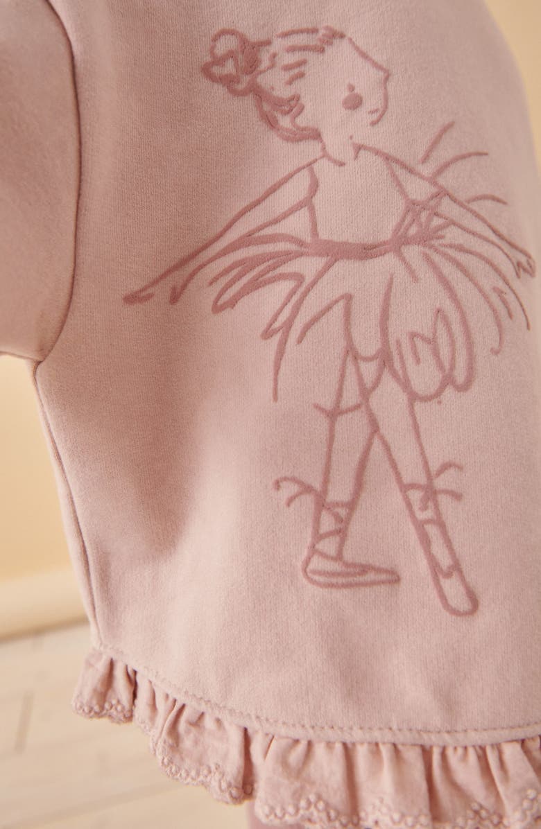 NEXT Kids' Ballet Ruffle Oversize Sweatshirt & Leggings Set, Alternate, color, 