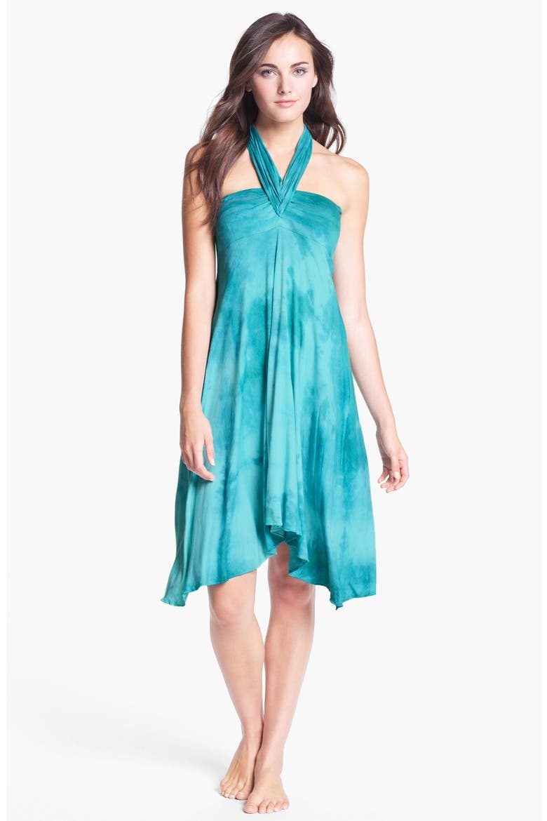 Tie Dye Convertible Cover-Up Dress, Alternate, color, AQUA