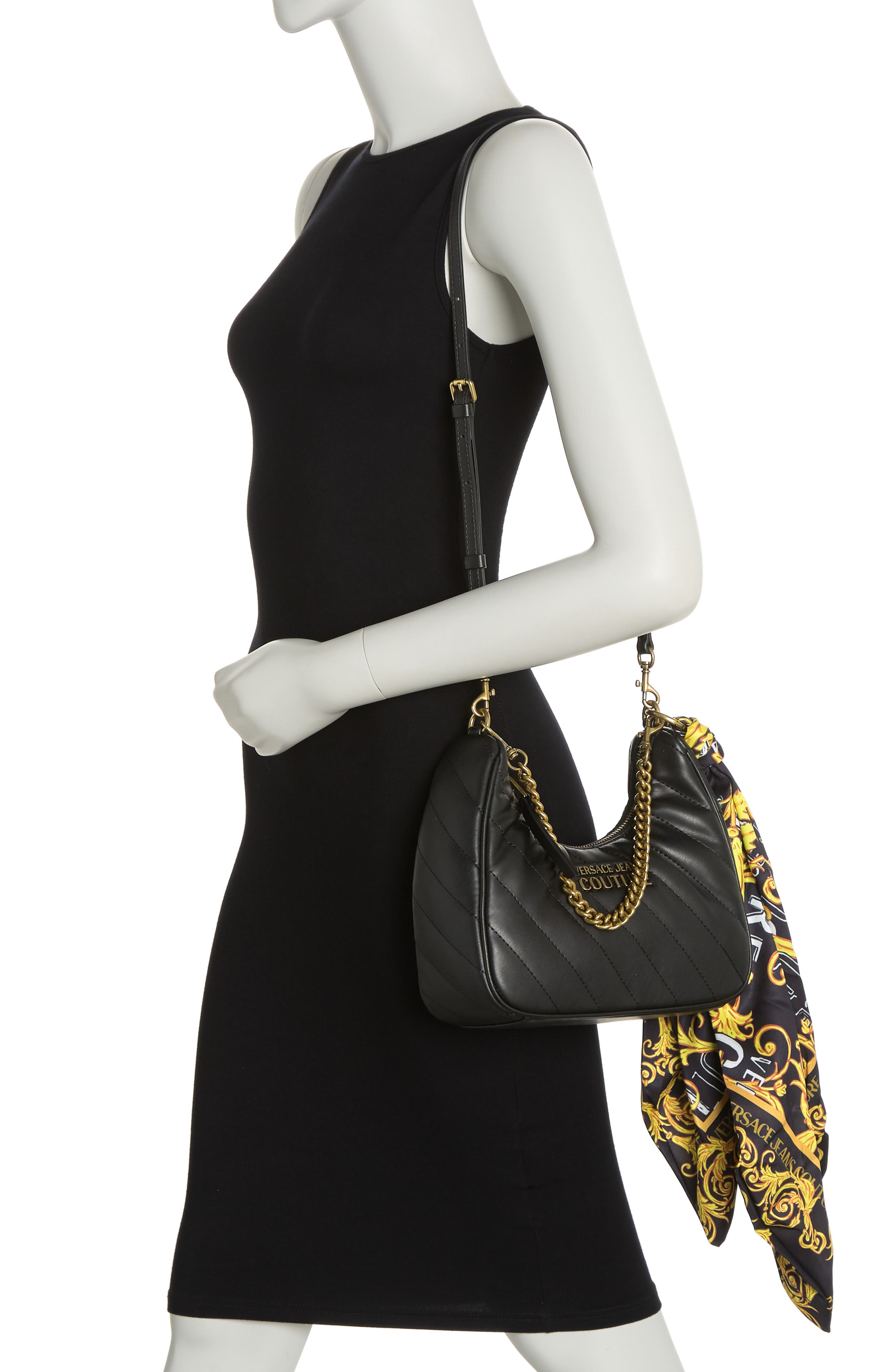 Versace Quilted Shoulder Bag, Alternate, color, 