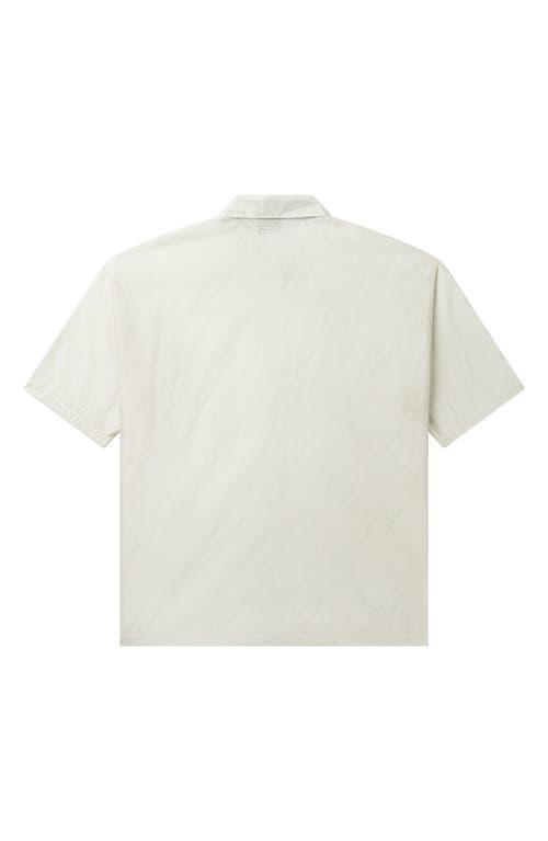 Daily Paper Salim Solid Short Sleeve Button-up Shirt In Frost White