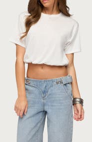 EDIKTED Raina Bubble Crop T-Shirt