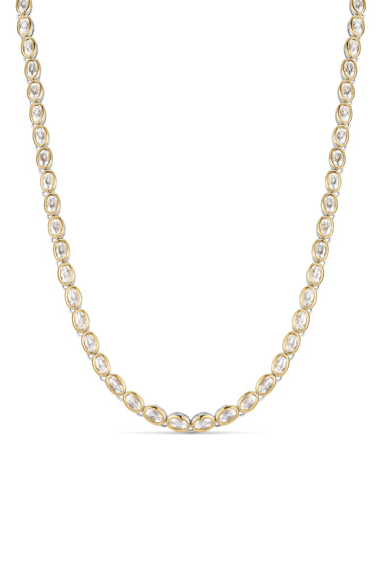 The Palais Tennis Necklace, Main, color, SILVER