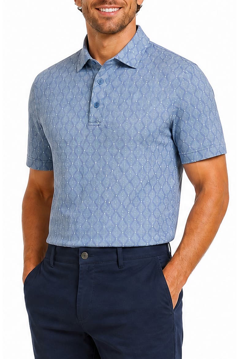 Brush Stroke Stripe Performance Polo, Alternate, color, NAVY