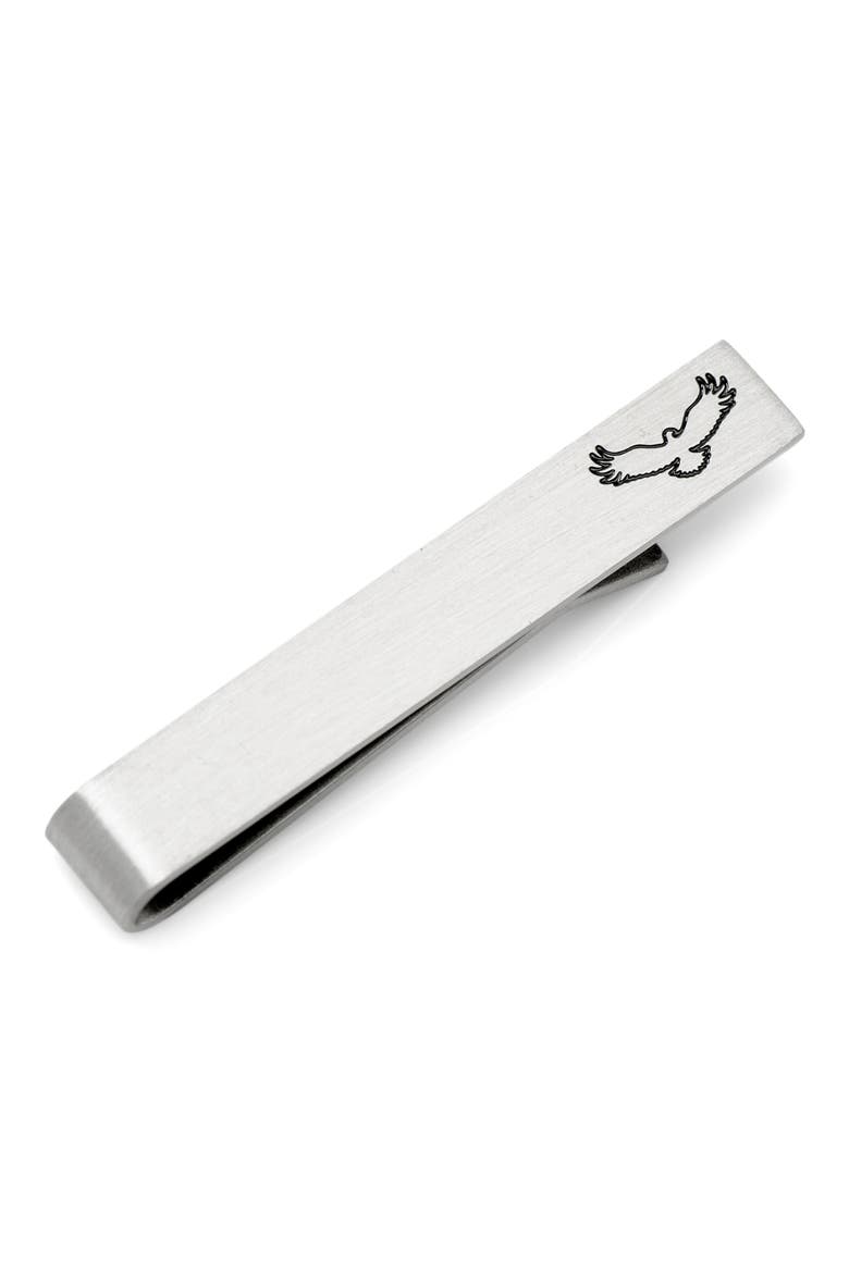 Eagle & Message Tie Bar, Alternate, color, SILVER