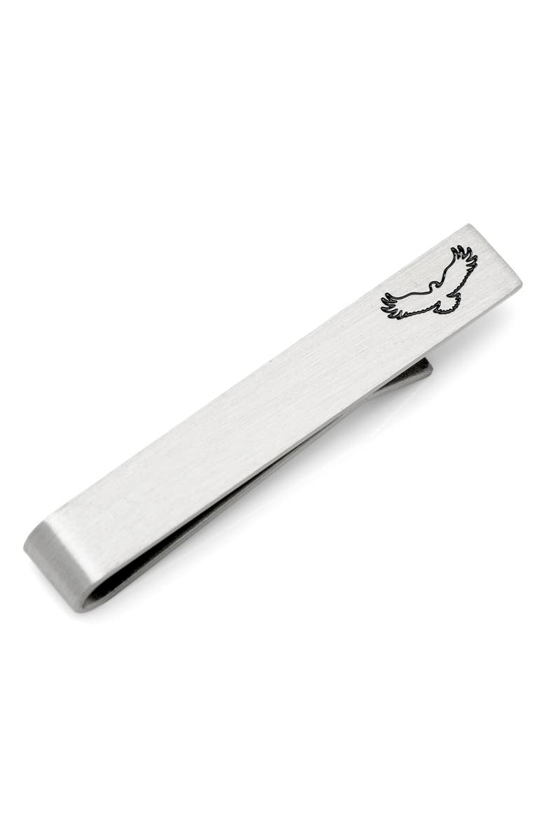 Cufflinks, Inc. Eagle & Message Tie Bar, Alternate, color, Silver