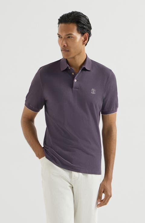 Cotton piqué polo shirt with logo