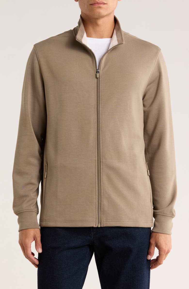 TRUTH Lightweight Full Zip Scuba Jacket, Main, color, Warm Taupe W/ Stone