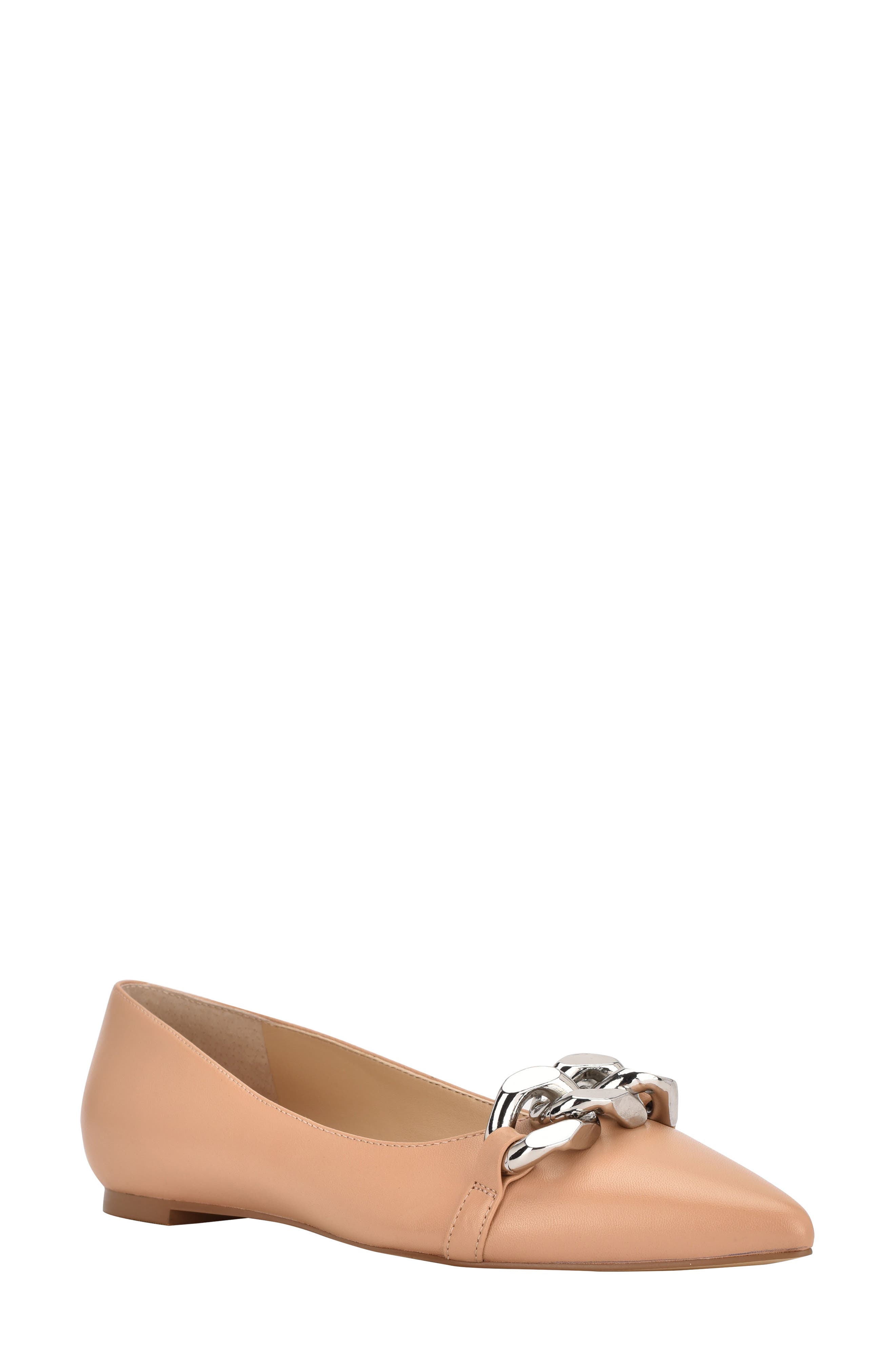 Seluna Flat, Main, color, NUDE LEATHER