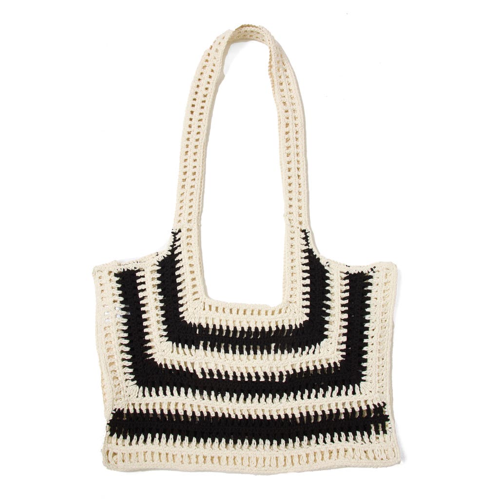 L*space Lspace Caylin Crochet Tote In Black / White