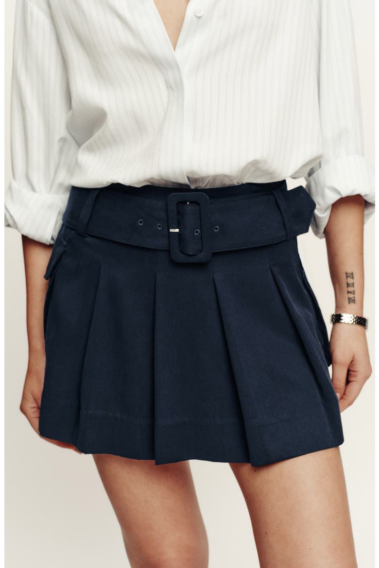 Brinley Belted Pleated Cargo Skirt, Alternate, color, MIDNIGHT