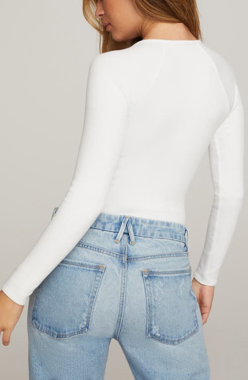Good American Feel Good Scoop-neck Cotton-blend Jersey Body In White