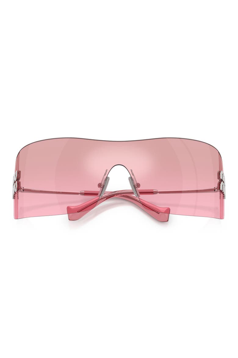 144mm Oversize Shield Sunglasses, Alternate, color, SILVER / PINK MIRROR SILVER