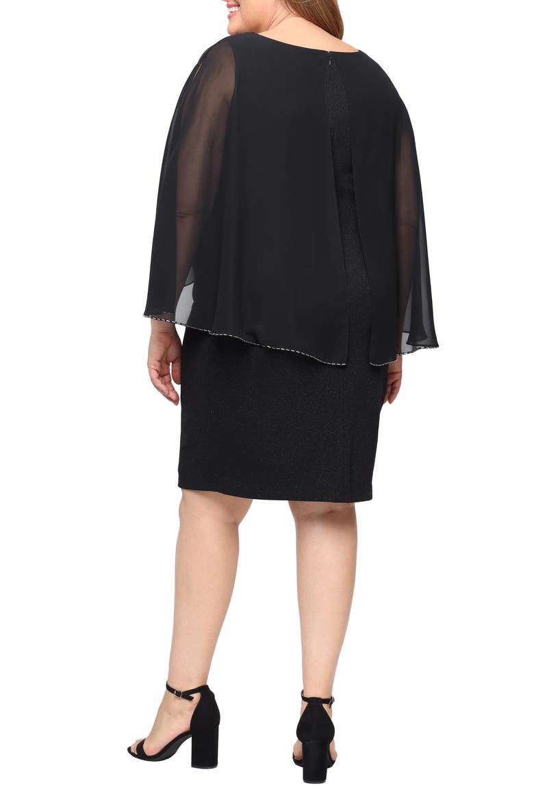 Beaded Chiffon Overlay Sheath Dress, Alternate, color, BLACK