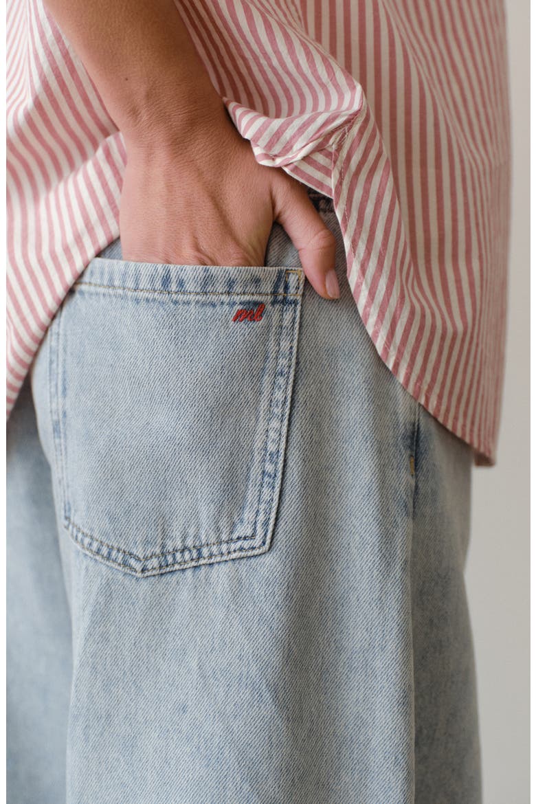Ella Barrel Leg Drawstring Jeans, Alternate, color, LIGHT WASH