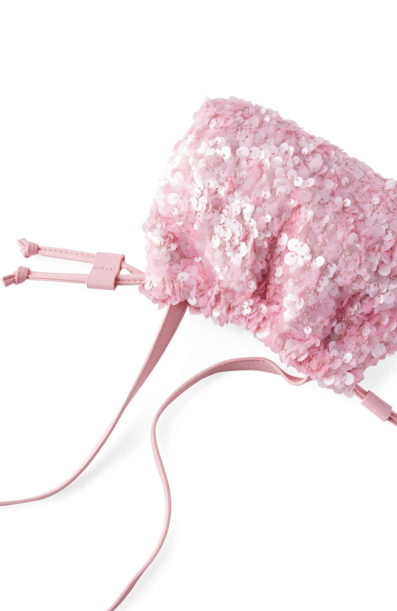 Kid's Sequin Scrunch Bag, Alternate, color, Ballet Pink Sequin
