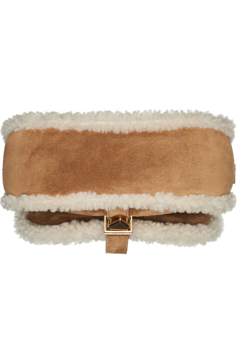 Golden Goose Small Rodeo Genuine Shearling Trim Suede Saddle Bag, Alternate, color,