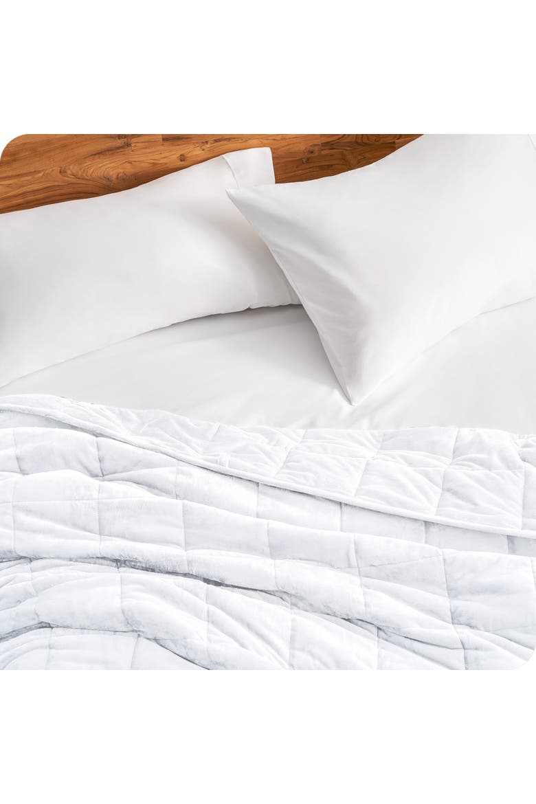 Minky Fleece Weighted Blanket, Alternate, color, White