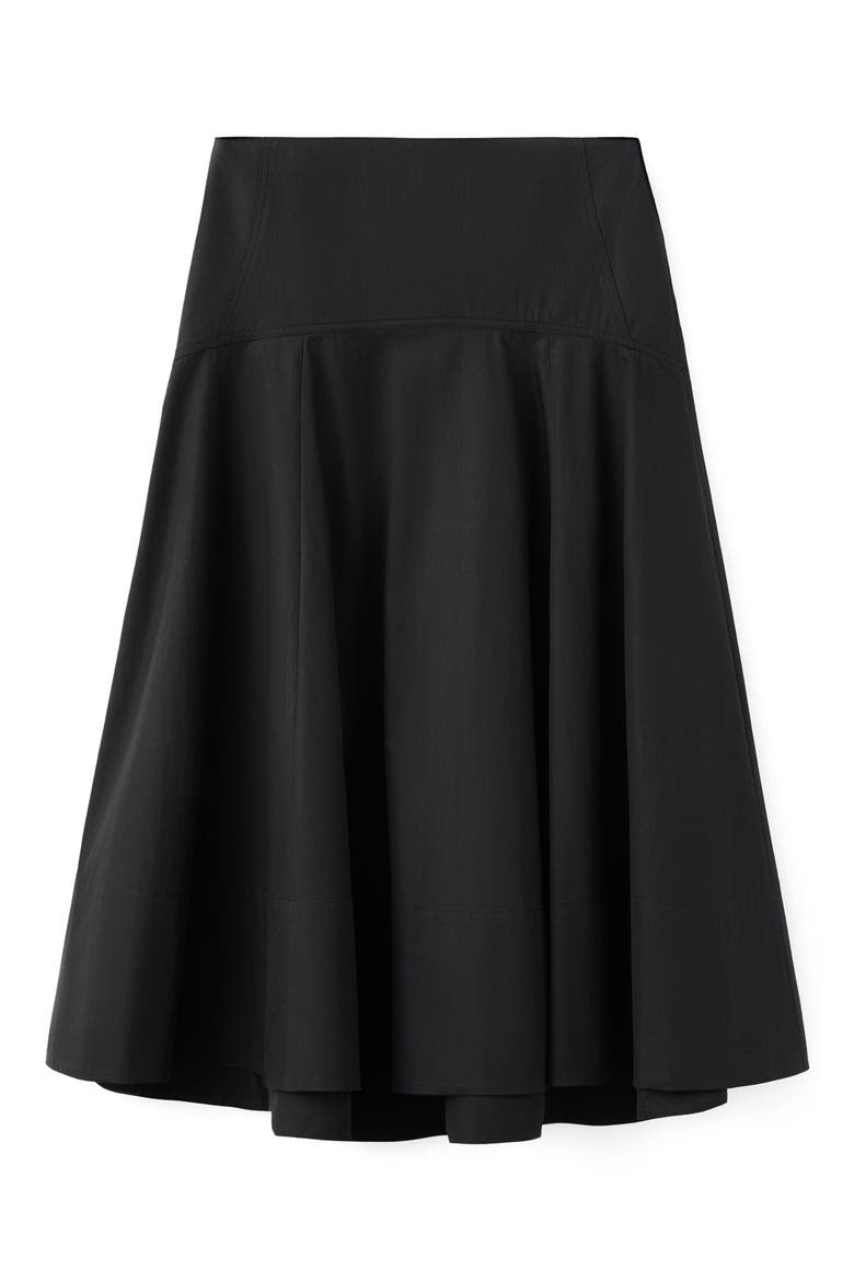 Stitching A-Line Maxi Skirt, Main, color, BLACK