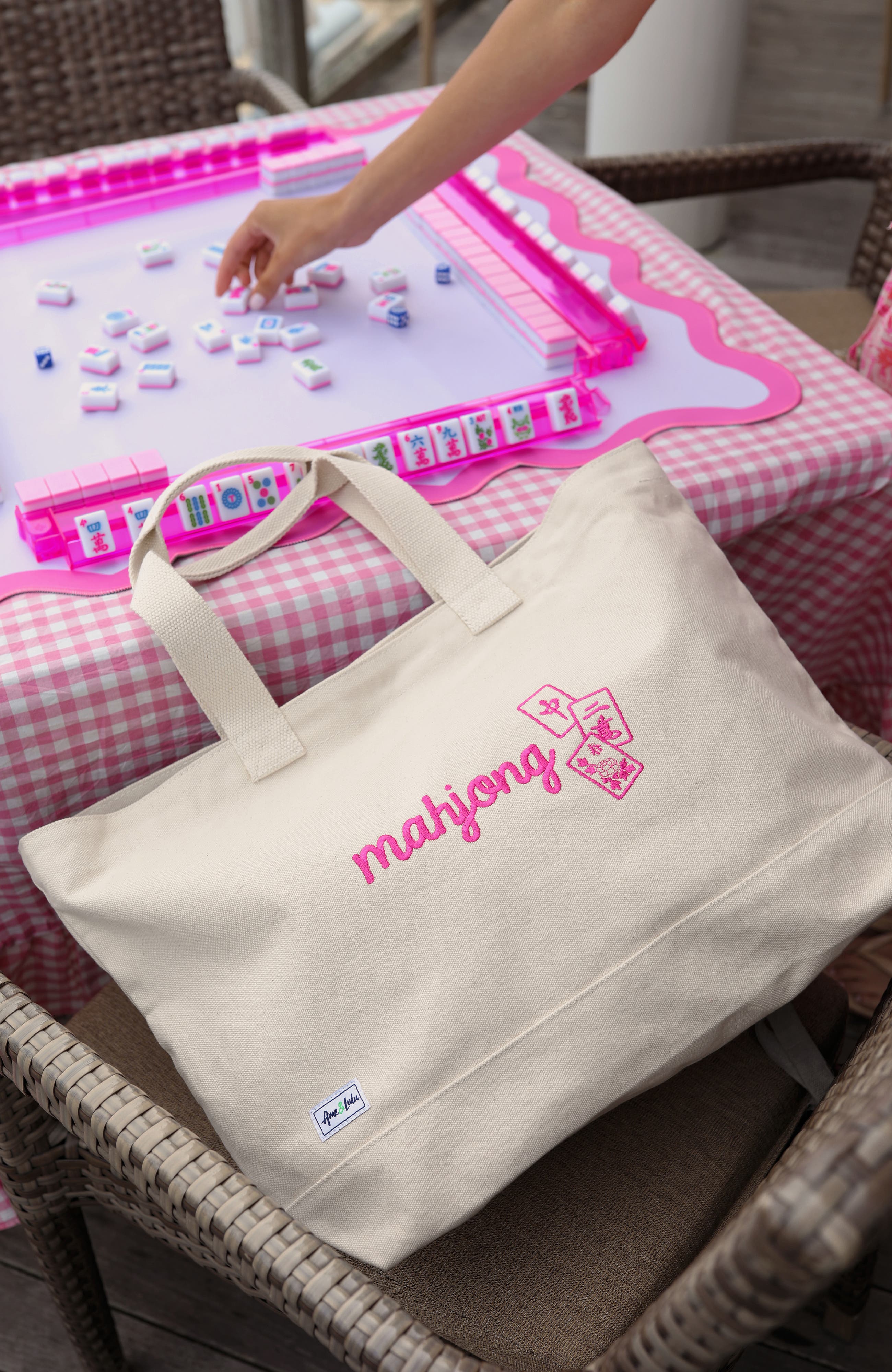 Ame & Lulu Mahjong Large Tote, Alternate, color, 