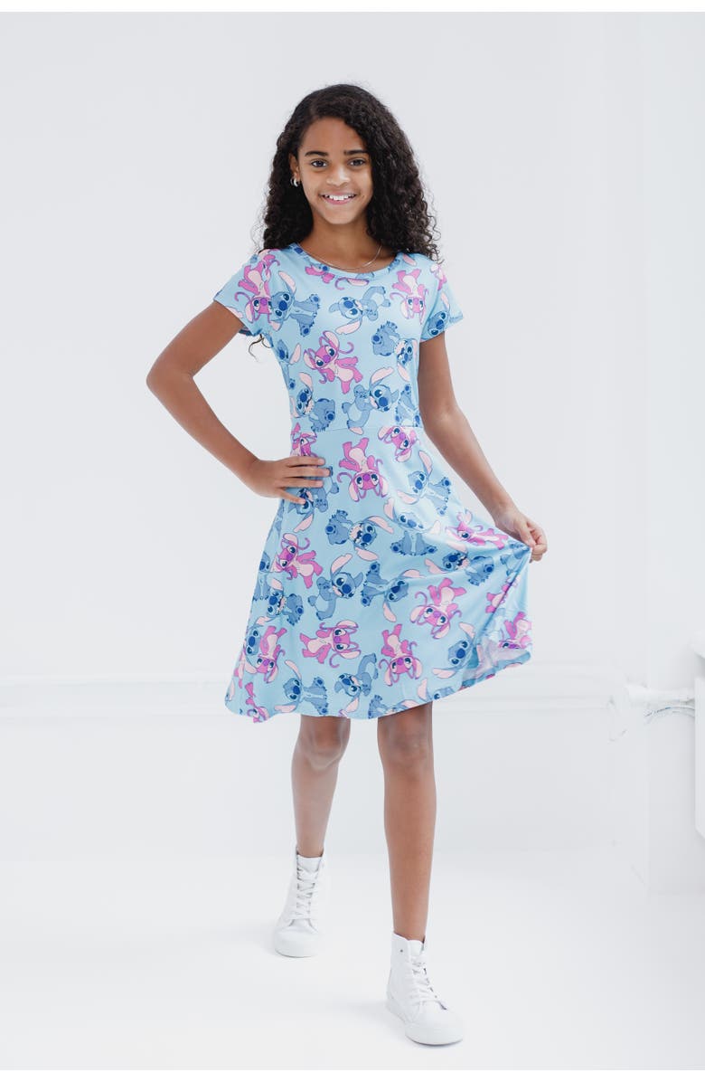 Disney Lilo & Stitch 2-Piece Skater Dress Set, Alternate, color, Stitch Angel Blue Gray