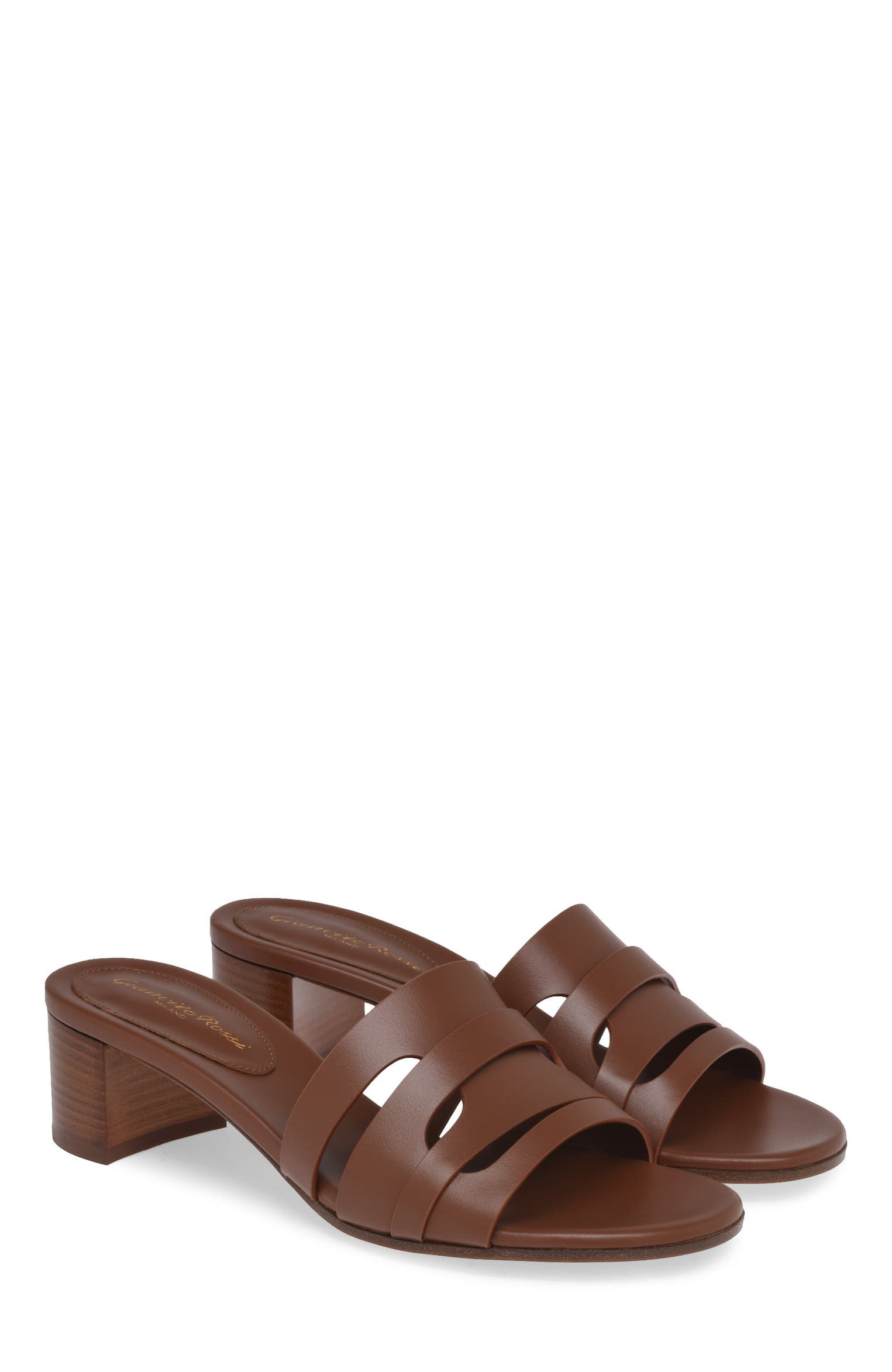 Gianvito Rossi Nora 45 Mules, Alternate, color, Brown Calf
