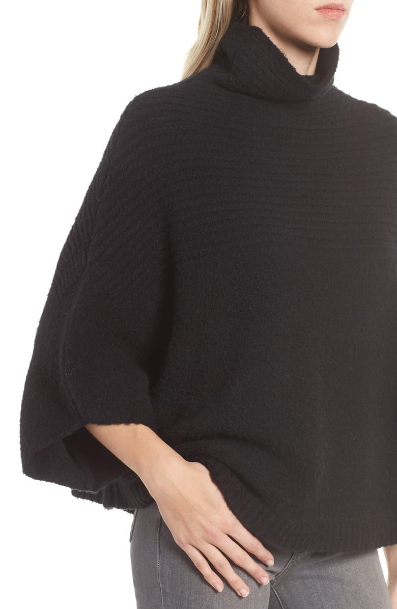 Caslon<sup>®</sup> Rib Knit Turtleneck Poncho, Alternate, color, 
