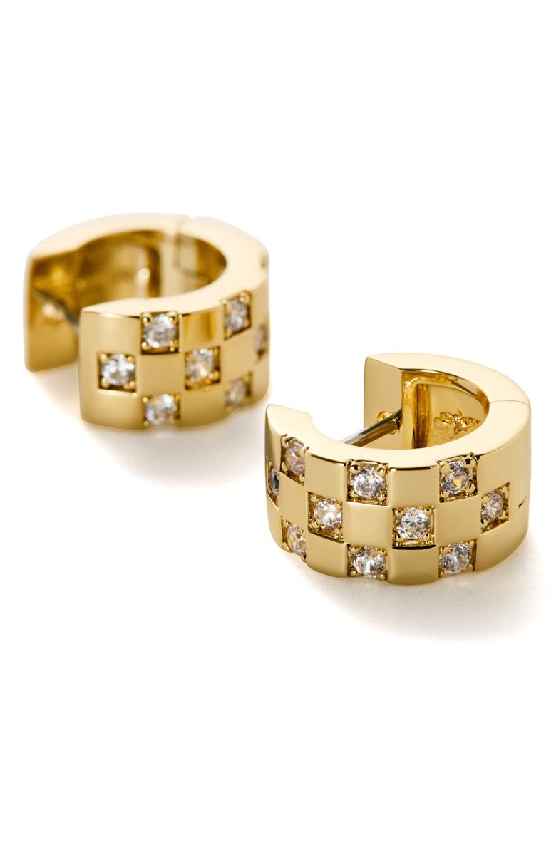 Ana Luisa Eden Cubic Zirconia Huggie Hoop Earrings, Alternate, color, Gold / Clear