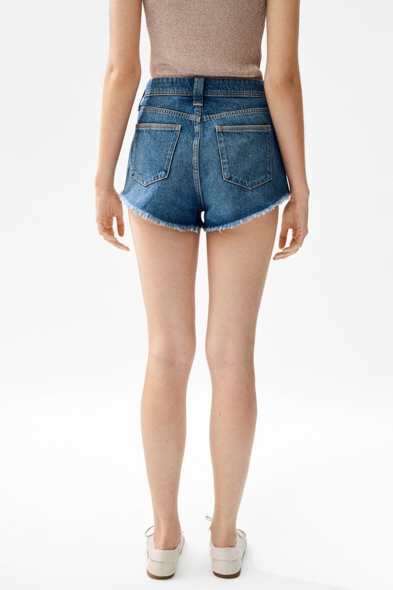 Frayed Denim Shorts, Alternate, color, Denim blue