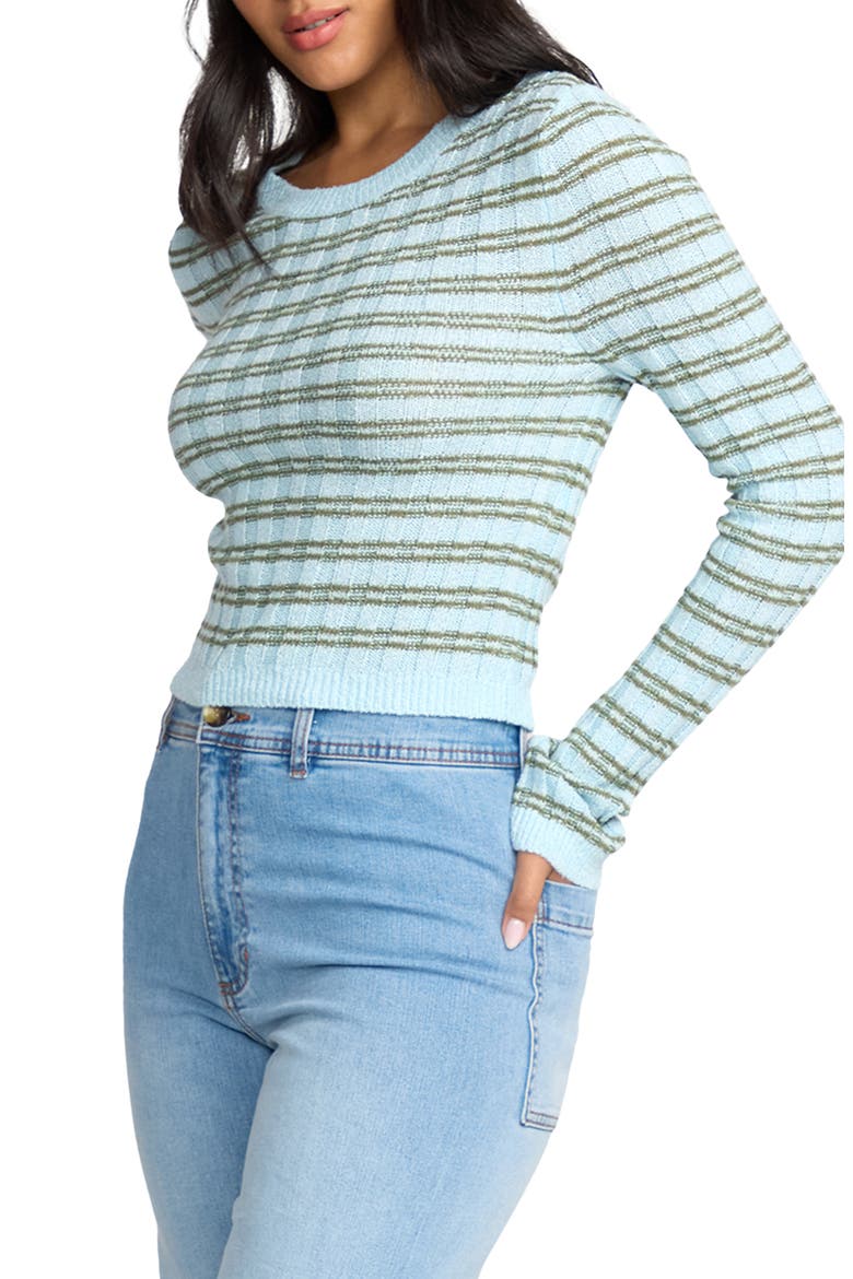 Clare Rib Crop Sweater, Alternate, color, MISTY BLUE