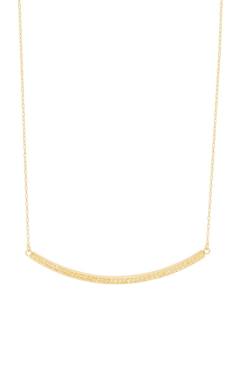 Frankie & Zoe Curved Diamond-Cut Pendant Necklace, Main, color, Yellow Gold
