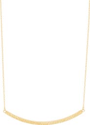 Frankie & Zoe Curved Diamond-Cut Pendant Necklace
