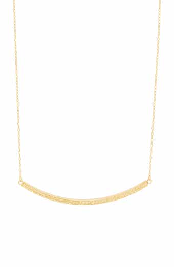 Frankie & Zoe Curved Diamond-Cut Pendant Necklace