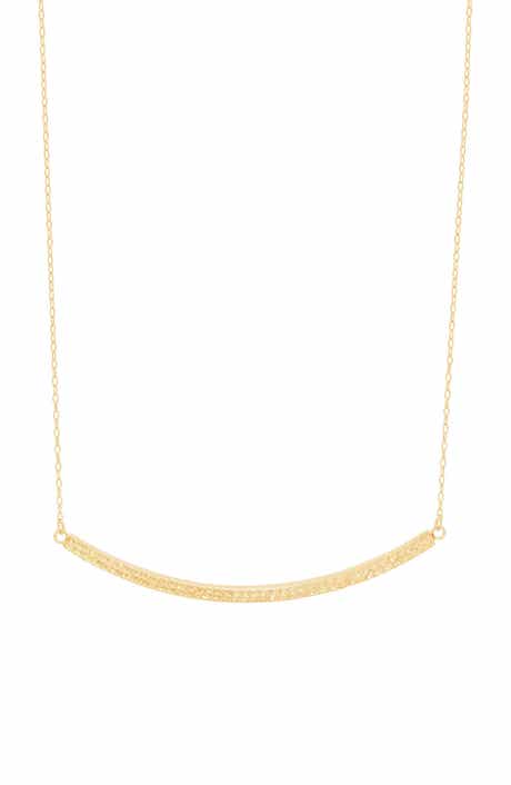 Frankie & Zoe Curved Diamond-Cut Pendant Necklace