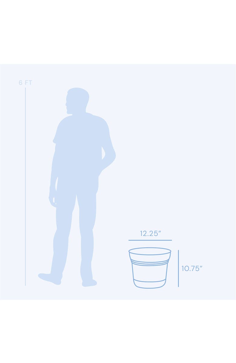 Bloem 12 Inch Saturn Round Planter With Saucer Tray, Black, Alternate, color, Black