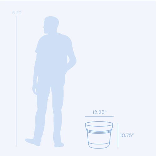 Bloem 12 Inch Saturn Round Planter With Saucer Tray, Black In Black