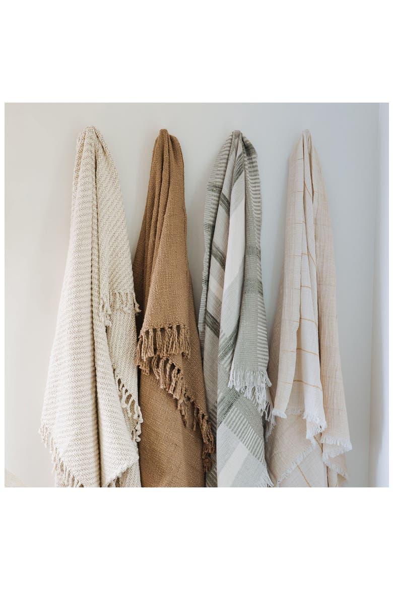 Sahara Stripe Throw Blanket, Alternate, color, BEIGE