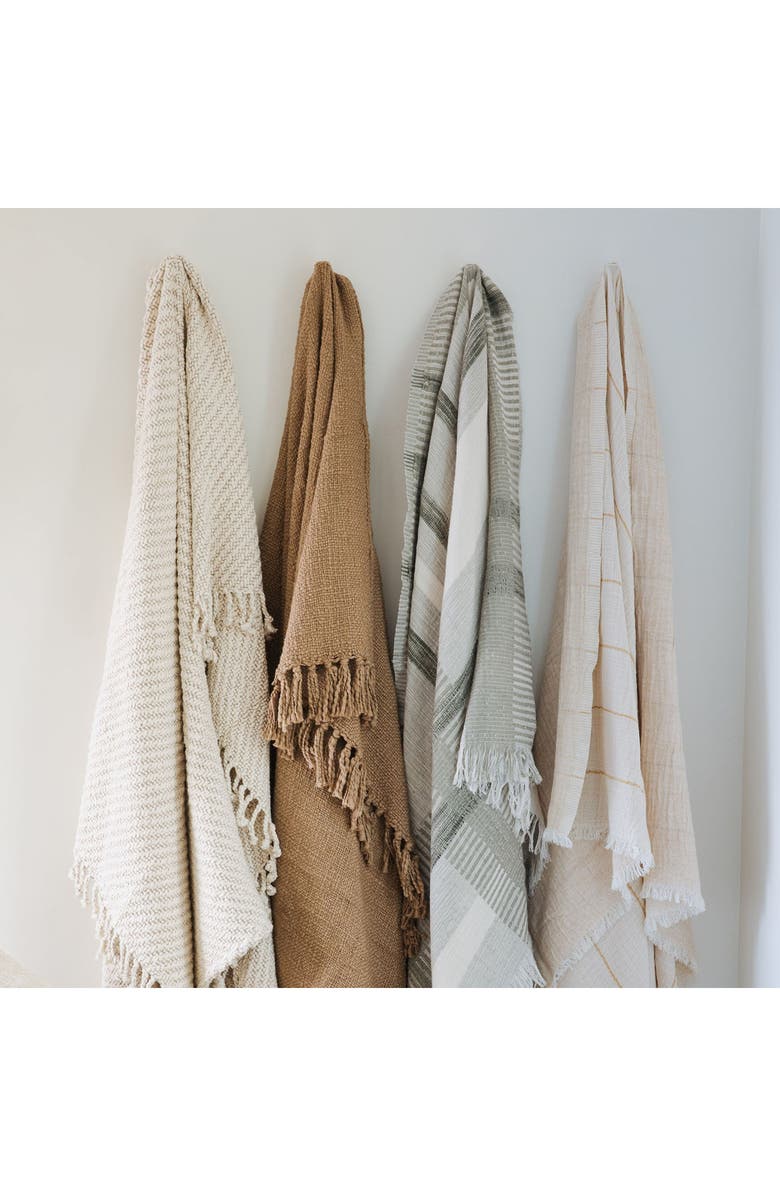 Crane Air Sahara Stripe Throw Blanket, Alternate, color, Beige