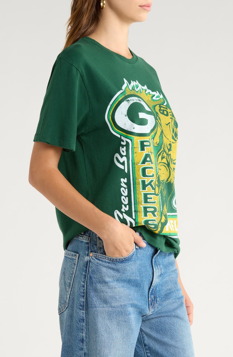 Junk Food Packers Running Back Cotton Graphic T-Shirt, Alternate, color, Hunter