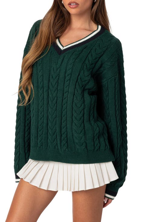 Women's Green Cable Knit & Fair Isle Sweaters | Nordstrom Women's Green Cable Knit & Fair Isle Sweaters | Nordstrom
