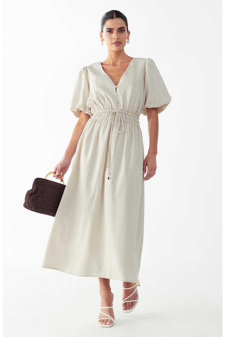 Rowley Midi Dress, Alternate, color, Natural
