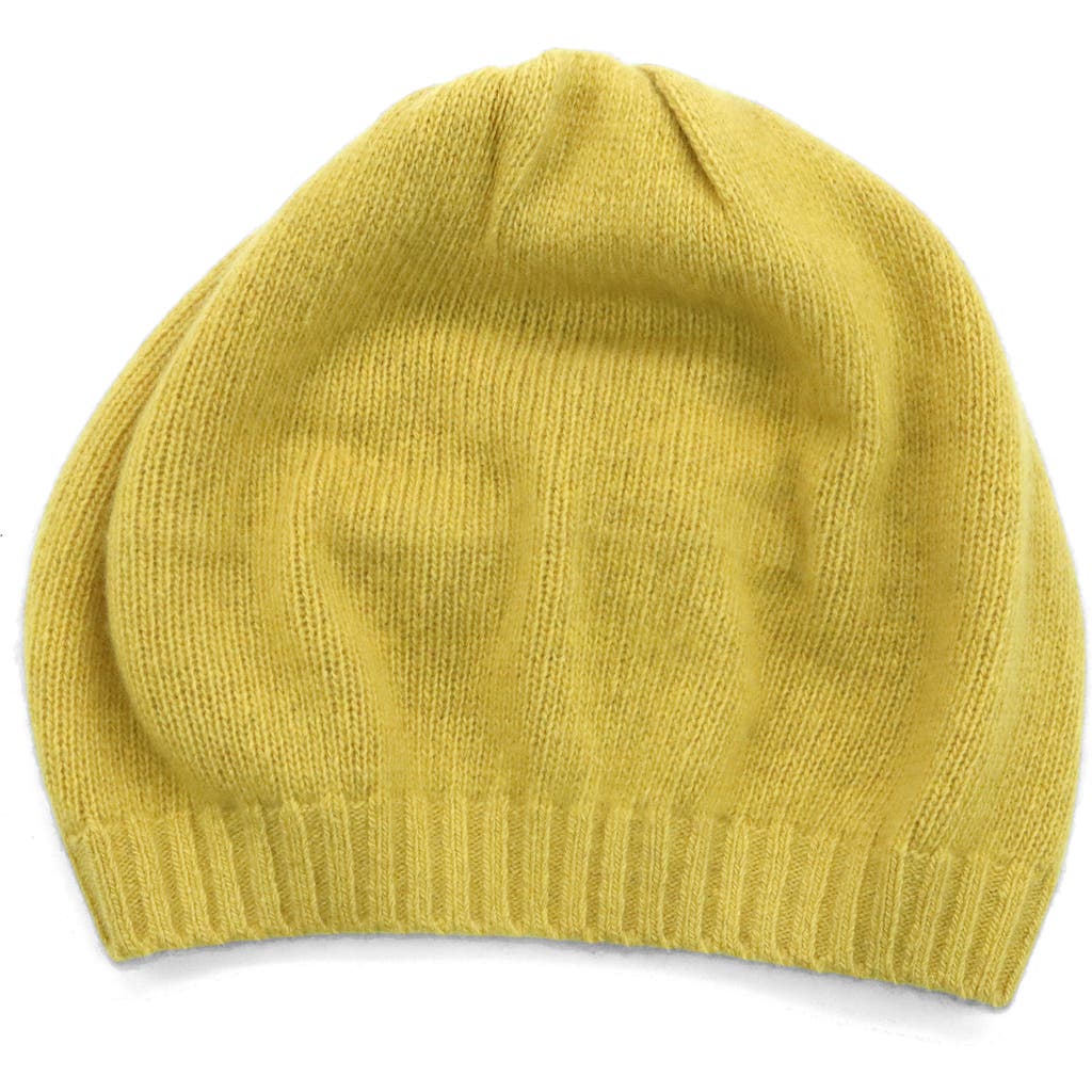 Portolano Solid Cashmere Beret In Yellow