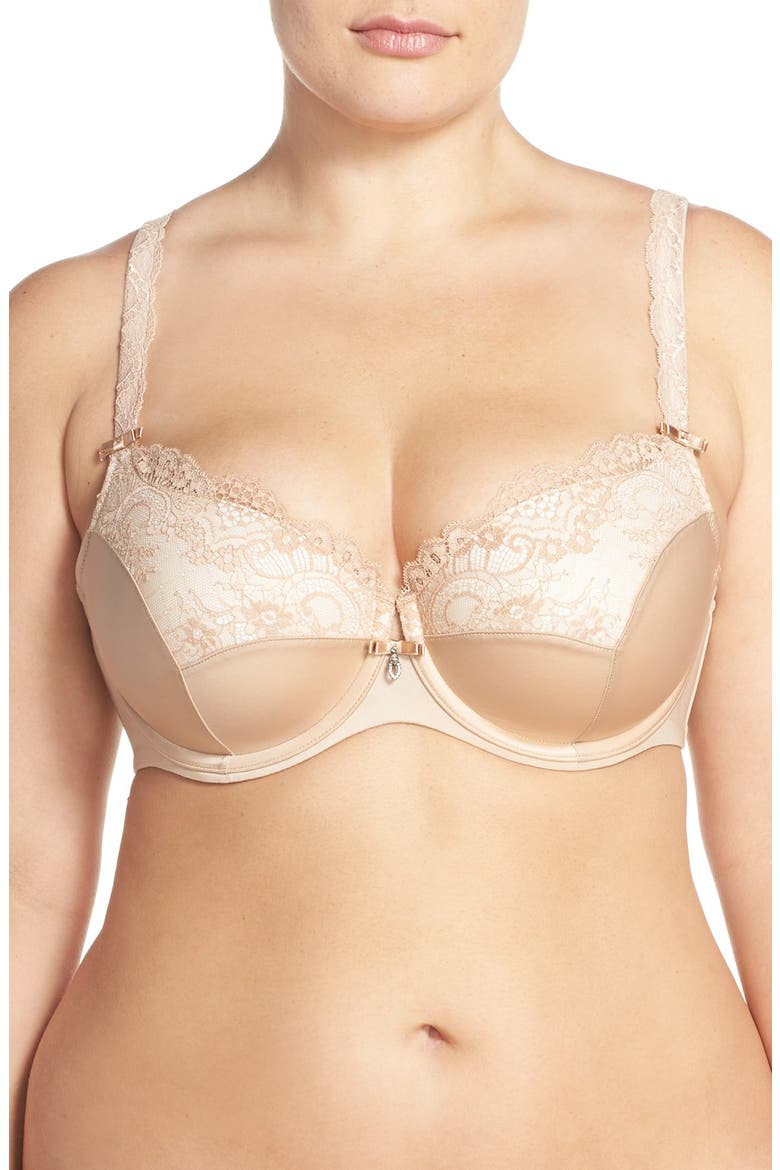 Tulip Lace Balconette Bra, Main, color, BOMBSHELL NUDE