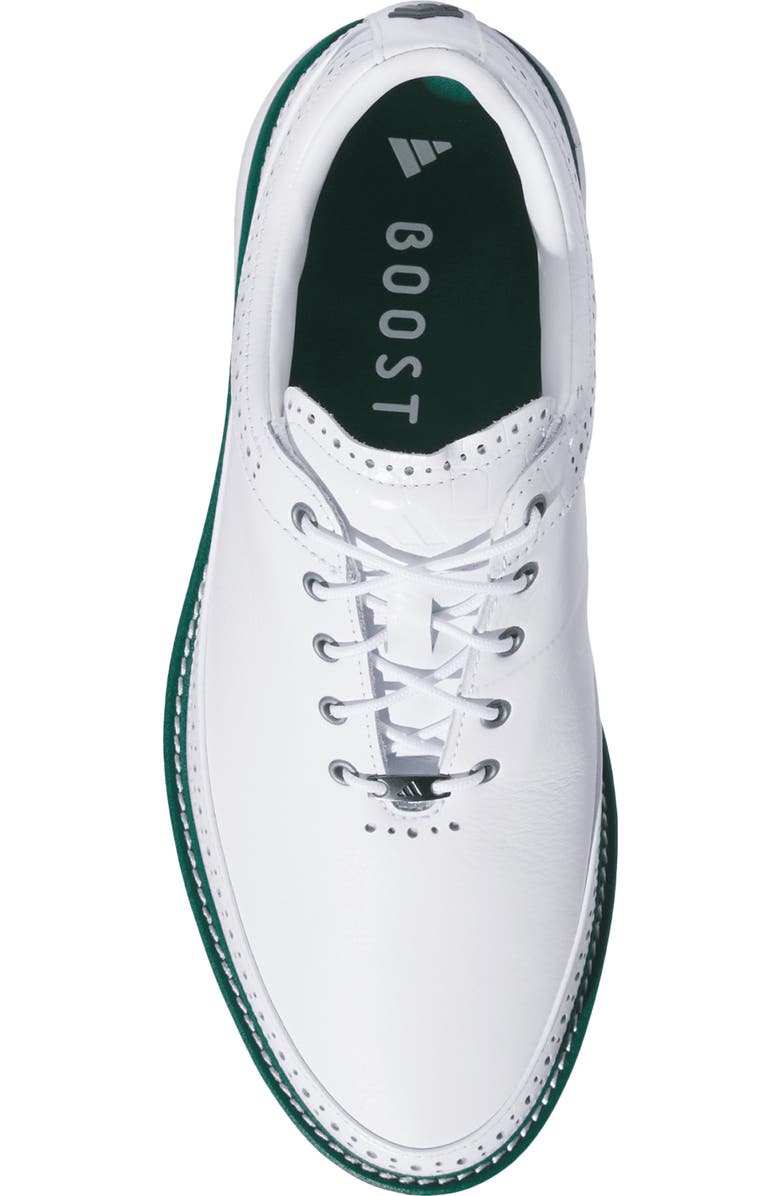 adidas Golf Gender Inclusive MC80 Spikeless Golf Shoe, Alternate, color, White/Silver/Collegiate Green