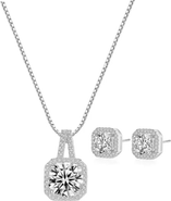 DLORIA Ariana Gold Halo Necklace and Stud Earring Set